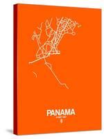 Panama Street Map Orange-NaxArt-Stretched Canvas