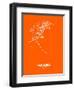 Panama Street Map Orange-NaxArt-Framed Art Print