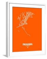 Panama Street Map Orange-NaxArt-Framed Art Print