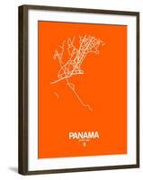 Panama Street Map Orange-NaxArt-Framed Art Print