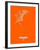 Panama Street Map Orange-NaxArt-Framed Art Print