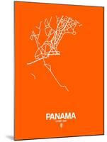 Panama Street Map Orange-NaxArt-Mounted Art Print