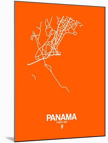 Panama Street Map Orange-NaxArt-Mounted Art Print