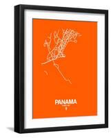 Panama Street Map Orange-NaxArt-Framed Art Print