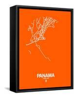 Panama Street Map Orange-NaxArt-Framed Stretched Canvas
