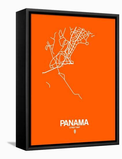 Panama Street Map Orange-NaxArt-Framed Stretched Canvas