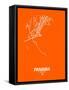 Panama Street Map Orange-NaxArt-Framed Stretched Canvas