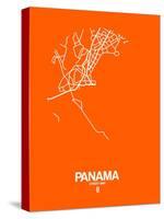 Panama Street Map Orange-NaxArt-Stretched Canvas