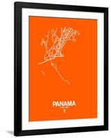 Panama Street Map Orange-NaxArt-Framed Art Print