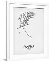 Panama Street Map White-NaxArt-Framed Art Print