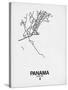 Panama Street Map White-NaxArt-Stretched Canvas