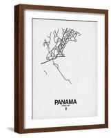 Panama Street Map White-NaxArt-Framed Art Print