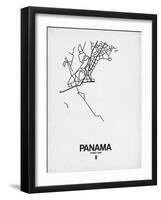 Panama Street Map White-NaxArt-Framed Art Print