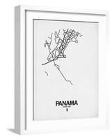 Panama Street Map White-NaxArt-Framed Art Print