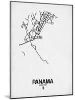 Panama Street Map White-NaxArt-Mounted Art Print