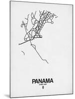 Panama Street Map White-NaxArt-Mounted Art Print