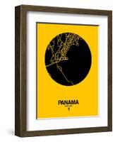 Panama Street Map Yellow-NaxArt-Framed Art Print