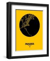 Panama Street Map Yellow-NaxArt-Framed Art Print