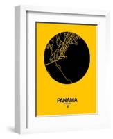 Panama Street Map Yellow-NaxArt-Framed Art Print