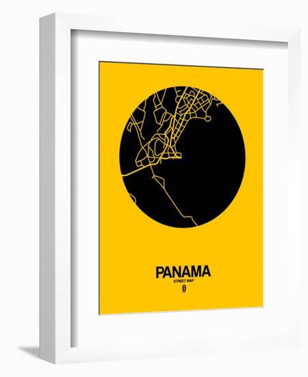 Panama Street Map Yellow-NaxArt-Framed Art Print