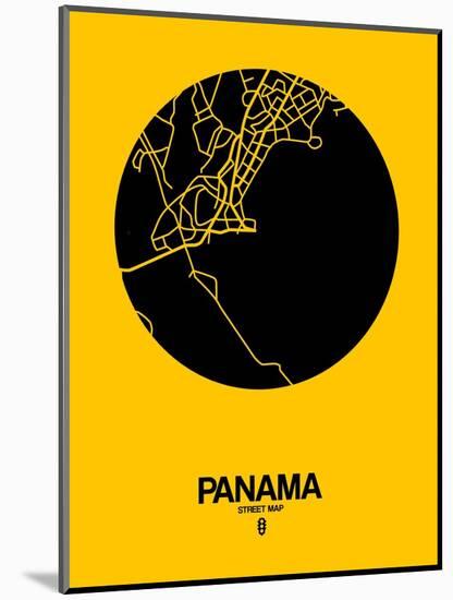 Panama Street Map Yellow-NaxArt-Mounted Art Print