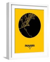Panama Street Map Yellow-NaxArt-Framed Art Print