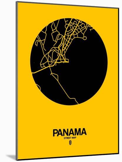 Panama Street Map Yellow-NaxArt-Mounted Art Print