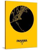 Panama Street Map Yellow-NaxArt-Stretched Canvas