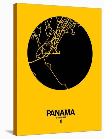 Panama Street Map Yellow-NaxArt-Stretched Canvas