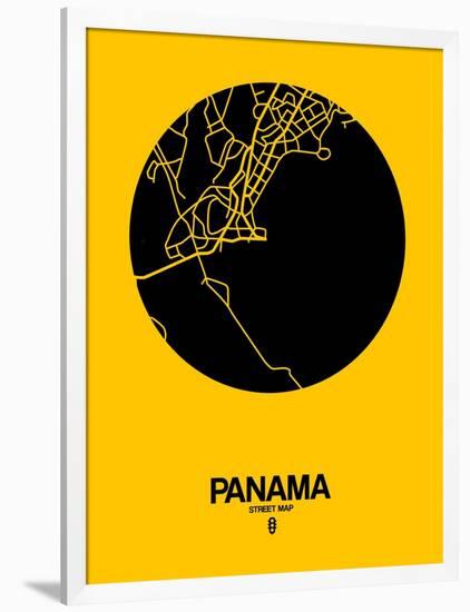 Panama Street Map Yellow-NaxArt-Framed Art Print