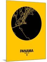 Panama Street Map Yellow-NaxArt-Mounted Art Print