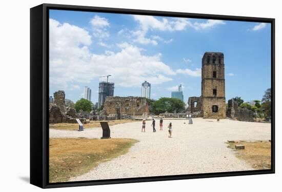 Panama Viejo, the remains of Old Panama, UNESCO World Heritage Site, Panama City, Panama, Central A-Michael Runkel-Framed Stretched Canvas
