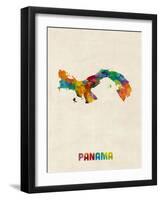 Panama Watercolor Map-Michael Tompsett-Framed Art Print