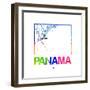 Panama Watercolor Street Map-NaxArt-Framed Premium Giclee Print