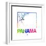 Panama Watercolor Street Map-NaxArt-Framed Premium Giclee Print