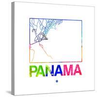 Panama Watercolor Street Map-NaxArt-Stretched Canvas