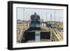 Panamax-sized container ship goiing up through Gatun Locks on Panama Canal, Panama, Central America-Tony Waltham-Framed Photographic Print