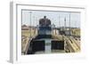 Panamax-sized container ship goiing up through Gatun Locks on Panama Canal, Panama, Central America-Tony Waltham-Framed Photographic Print