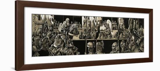 Panaramic View of a Jousting Tournement-Richard Hook-Framed Giclee Print