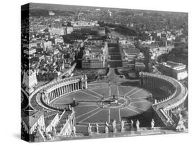 Panaromic View of Rome from Atop St. Peter's Basilica Looking Down on St. Peter's Square-Margaret Bourke-White-Stretched Canvas