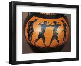 Panathenaic Amphora Depicting Boxing Scene, from Tomb of the Warrior at Vulci-null-Framed Premium Giclee Print