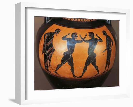 Panathenaic Amphora Depicting Boxing Scene, from Tomb of the Warrior at Vulci-null-Framed Giclee Print