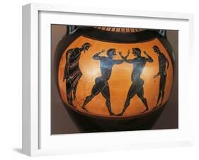 Panathenaic Amphora Depicting Boxing Scene, from Tomb of the Warrior at Vulci-null-Framed Giclee Print