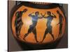 Panathenaic Amphora Depicting Boxing Scene, from Tomb of the Warrior at Vulci-null-Stretched Canvas