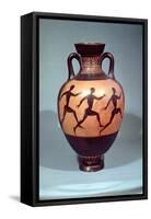 Panathenaic Black Figure Amphora Depicting a Foot Race (Pottery)-null-Framed Stretched Canvas