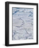 Pancake ice, new sea ice is building up. Disko Bay during winter, West Greenland-Martin Zwick-Framed Photographic Print