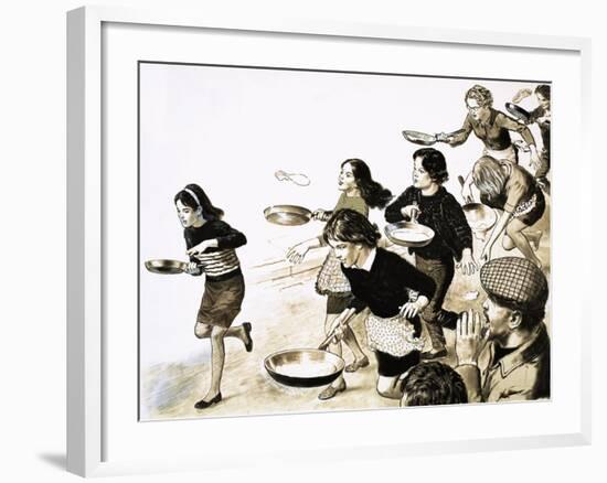 Pancake Race-null-Framed Giclee Print