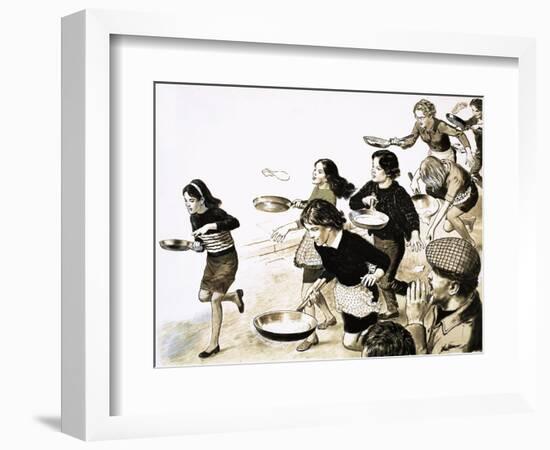 Pancake Race-null-Framed Giclee Print