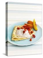 Pancakes with Fruit and Yoghurt Sauce-Gareth Morgans-Stretched Canvas