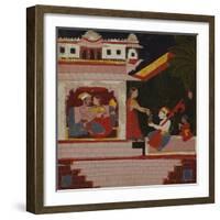 Pancham Ragini - a Handmaiden of an Enamoured Couple Rewards a Musician-null-Framed Giclee Print